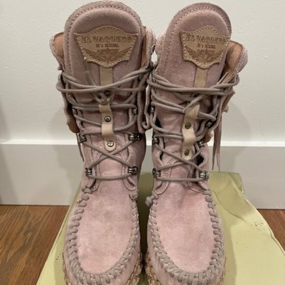 **SOLD**El Vaquero Light Pink Nikila Suede boots EU36 (Will fit US size 6-6.5) - Picture 4 of 9